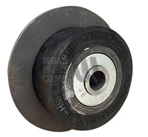 Roller HS 9 RS Rubber, Open Bore, flange 130mm, Small Support Width
