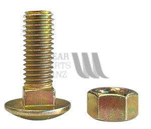 Coach Bolt and Nut 1/2" x 1 1/2" Zinc