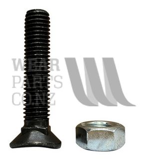 Oval Head Bolt/Nut M12x60mm