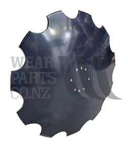 22" Scalloped Disc, 98mm PCD,12.5mm hole, 6mm thick, 4 and 6 bolt holes