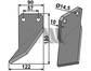 LH Tungsten Durafaced Rotary Hoe Blade to suit Celli 422001