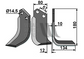 RH Durafaced Rotary Hoe Std Blade to suit Celli (10mm thick) 722547, 722597