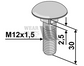 Coach Bolt M12x30 low square - to suit Kuhn