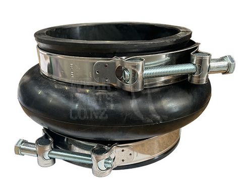 Rubber Anti-Vibration Joint with Stainless Steel Clamps. 150mm.