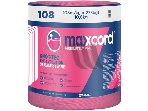 10.6kg MAXXCORD 108 Twine Pink, 1150m Spools, 108m/Kg