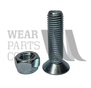 Flat Head Cap Screw and Nut M16x60 Zinc