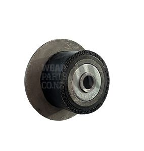 Roller HS 8 Rubber, Flanged 120mm, Open Bore