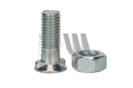 M12x38 Conical Head Plough Bolt/Nut