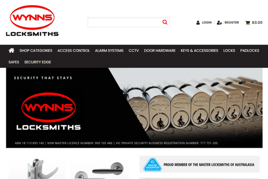 Wynns Locksmiths Webstore Integration with MYOB Exo