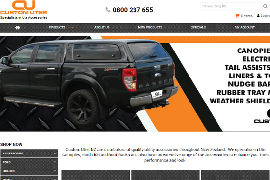 Custom Utes New Zealand B2B and B2C Webstore Integration with MYOB Exo