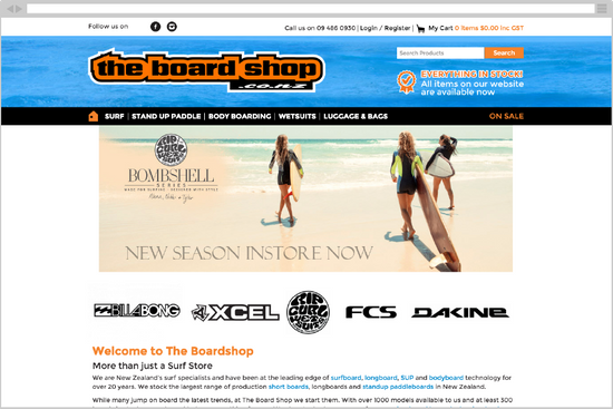 The Boardshop Webstore Integration with MYOB Retail Manager