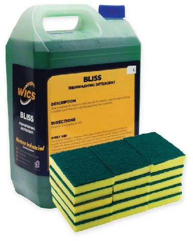 Dishwashing Bundle - 1x 5L Bliss, 1x 10 Scourer & Sponge Pack