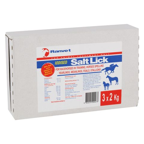 RANVET SALT LICKS IODISED 3X2KG