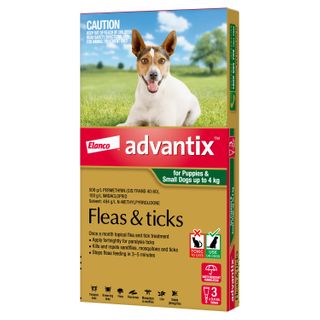 ADVANTIX SMALL DOG 0-4KG GREEN 3PACK