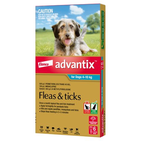 ADVANTIX MEDIUM DOG 4-10KG BLUE 6PACK