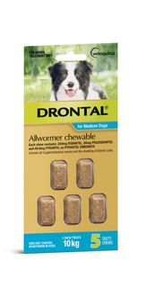DRONTAL DOG 10KG CHEWABLE 5S