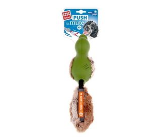 GIGWI DUCK WITH PLUSH TAIL GREEN