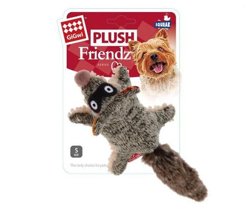 GiGwi Plush Friends Squeaker Toy Racoon