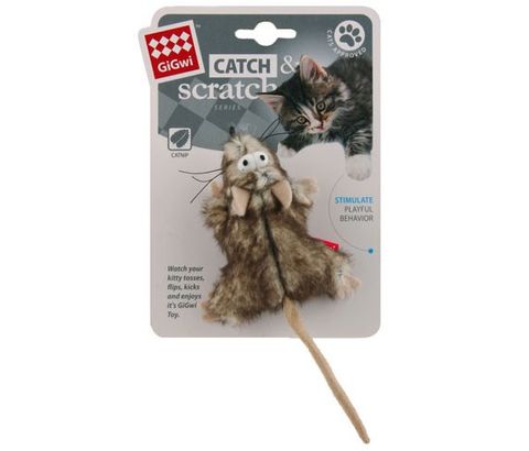 GiGwi Catch 'N' Scratch Mouse