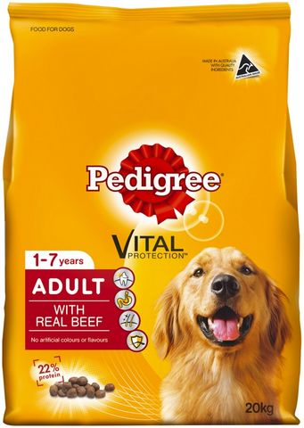 PEDIGREE ADULT WITH REAL BEEF 20KG