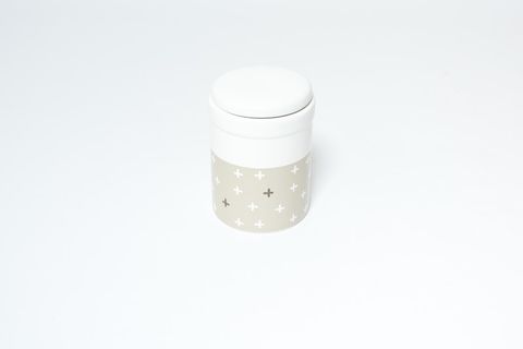 MOG AND BONE CERAMIC TREAT CANISTER OATMEAL CROSS 1.5L