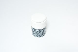 MOG AND BONE CERAMIC TREAT CANISTER NAVY IKAT 1.5L