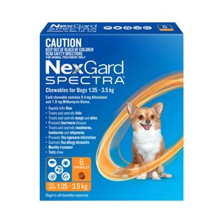 NexGard SPECTRA for Very Small Dogs 1.35-3.5kg 6pk Orange