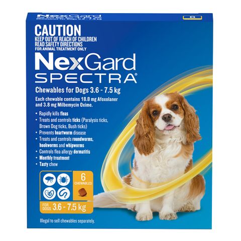 NEXGARD SPECTRA 3.6-7.5KG 6PACK