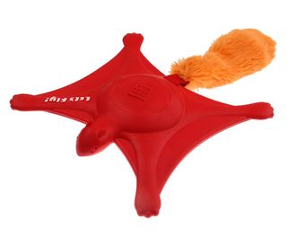 GIGWI LETS FLY SQUIRREL SQUEAK TPR PLUSH RED