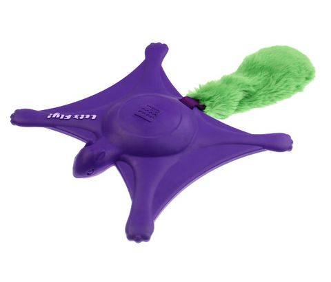 GIGWI LETS FLY SQUIRREL SQUEAK TPR PLUSH PURPLE