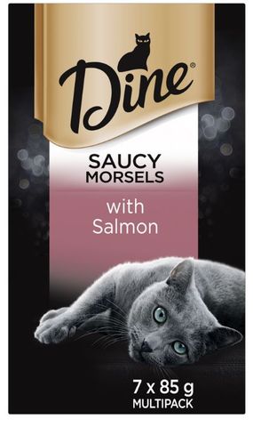 DINE SAUCY MORSELS W SALMON SVMS 7X85G