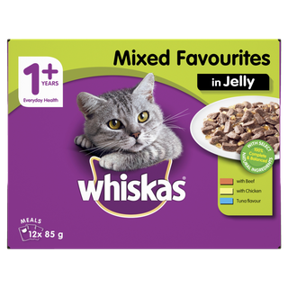 WHISKAS FAVOURITES SENSATION JELLY MVMS 12X85G