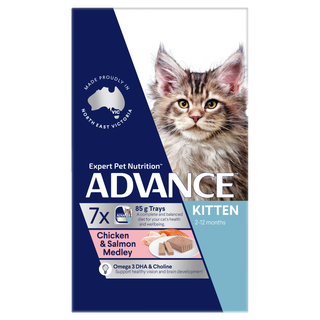 ADVANCE CAT KITTEN CHICKEN SALMON 7X85G