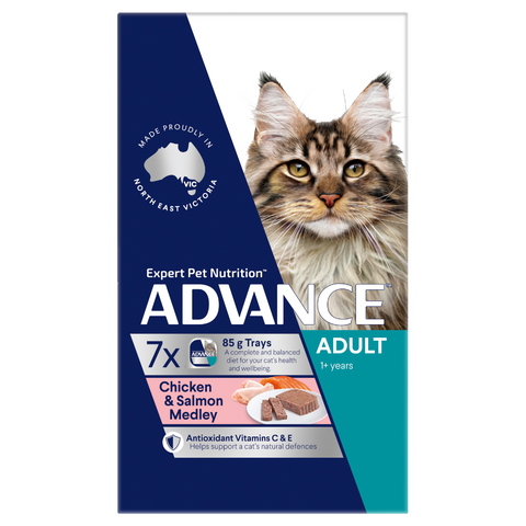ADVANCE CAT ADULT CHICKEN & SALMON 7X85G