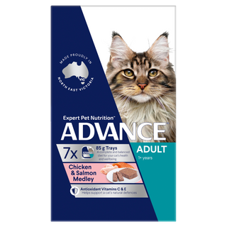 ADVANCE CAT ADULT CHICKEN & SALMON 7X85G