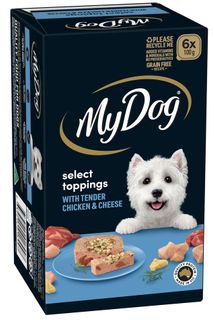 MY DOG SELECT TOPPINGS WITH TENDER CHICKEN & CHEESE 6X100G