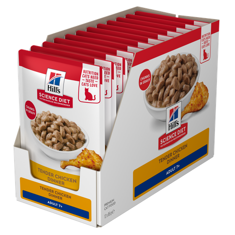 SCIENCE DIET FELINE ADULT 7+ CHICKEN 85GX12
