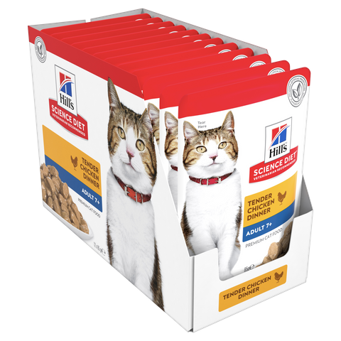 SCIENCE DIET FELINE ADULT 7+ CHICKEN 85GX12