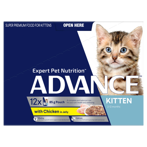 ADVANCE KITTEN 2-12 MONTHS WITH CHICKEN IN JELLY 12X85G