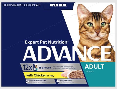 ADVANCE 1+ YEARS ADULT CAT WITH CHICKEN IN JELLY 12X85G
