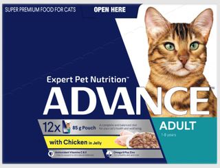 ADVANCE 1+ YEARS ADULT CAT WITH CHICKEN IN JELLY 12X85G