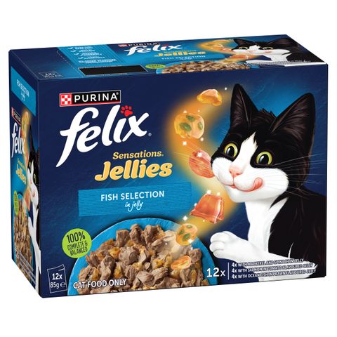 FELIX SENSATIONS&nbsp;JELLIES FISH SELECTION 12X85G