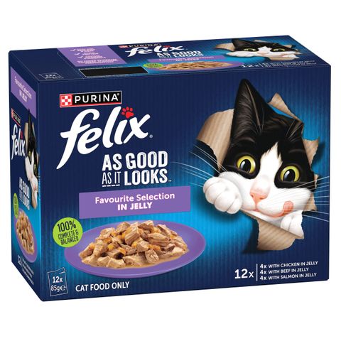 FELIX AS GOOD AS IT LOOKS FAVOURITE SELECT MULTIPACK 12X85G