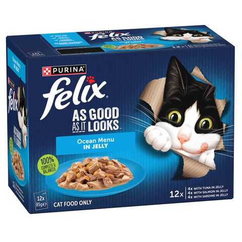 FELIX AS GOOD AS IT LOOKS OCEAN MENU MULTIPACK 12X85G
