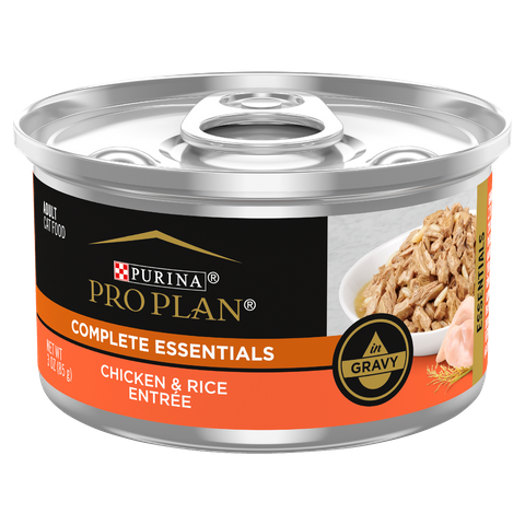 Pro Plan Complete Essentials Chicken & Rice Entrée In Gravy Wet Cat Food 85Gx24