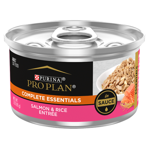 Pro Plan Complete Essentials Salmon & Rice Entrée In Sauce Wet Cat Food 85Gx24