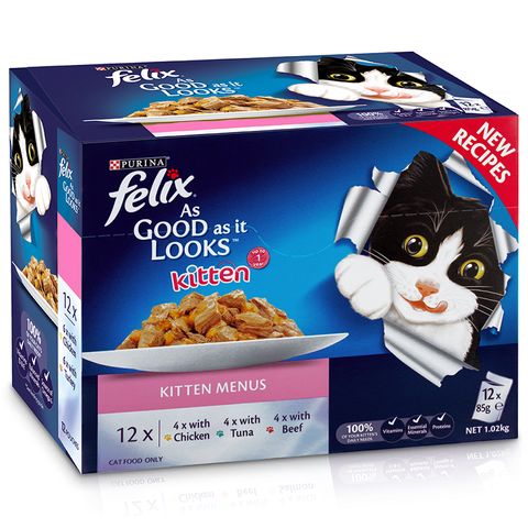 FELIX AS GOOD AS IT LOOKS KITTEN MENU MULTIPACK 12X85G