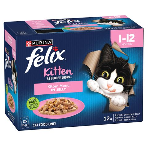 FELIX AS GOOD AS IT LOOKS KITTEN MENU MULTIPACK 12X85G