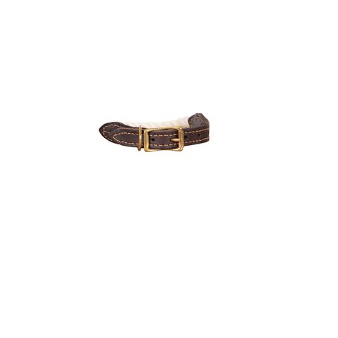 MOG AND BONE LEATHER BRASS ROPE COLLAR NATURAL SMALL