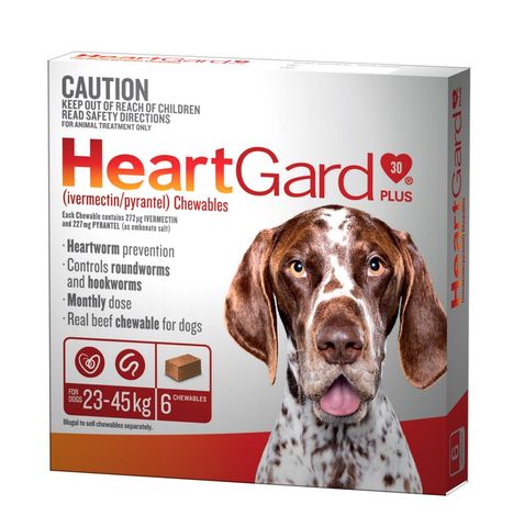 HEARTGARD PLUS LGE 23-45KG BROWN 6PACK